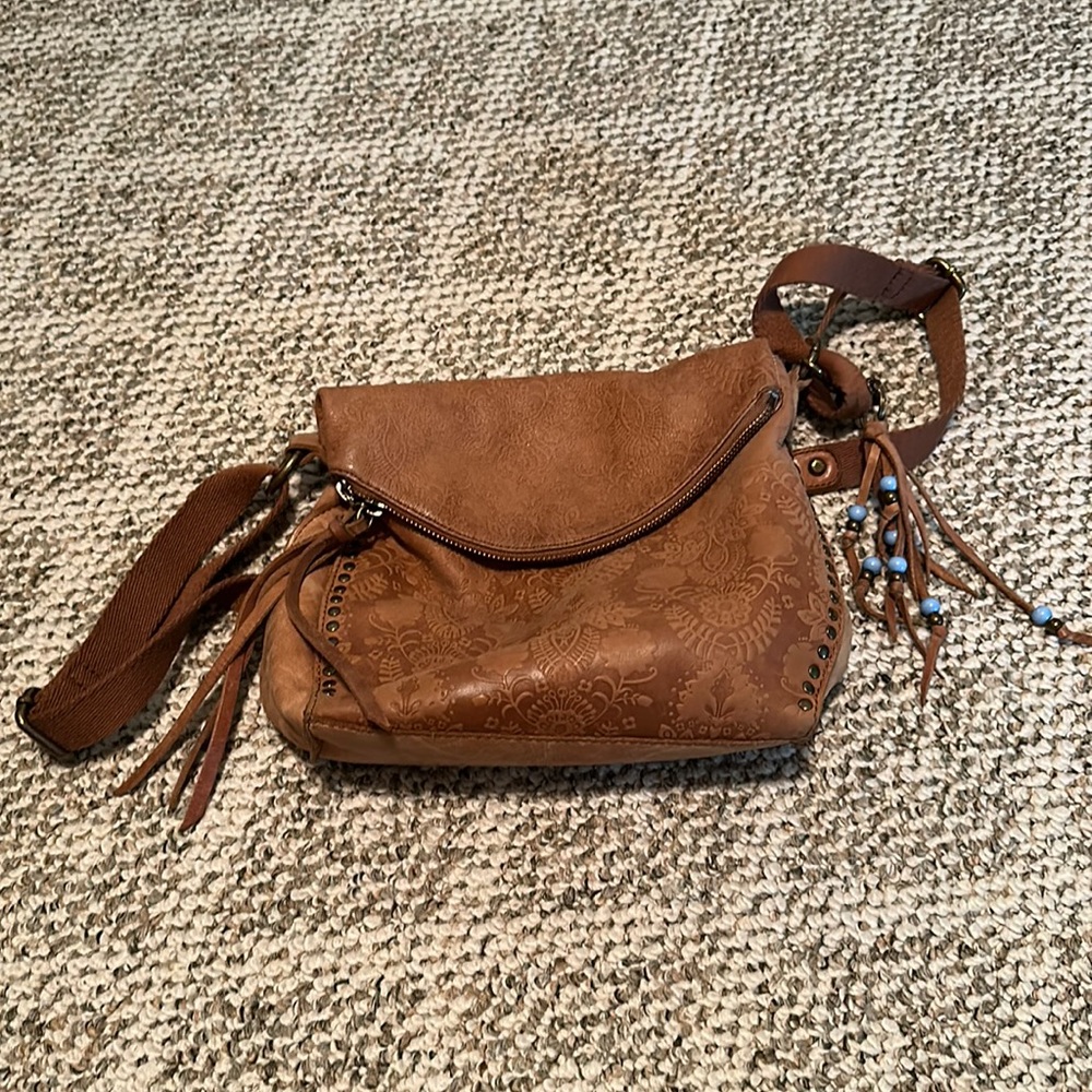 the sak soft leather, saddle brown crossbody purse
